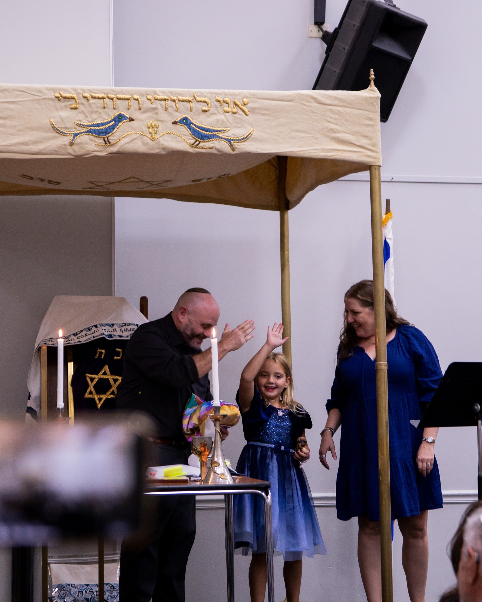 Community members gathered together during services